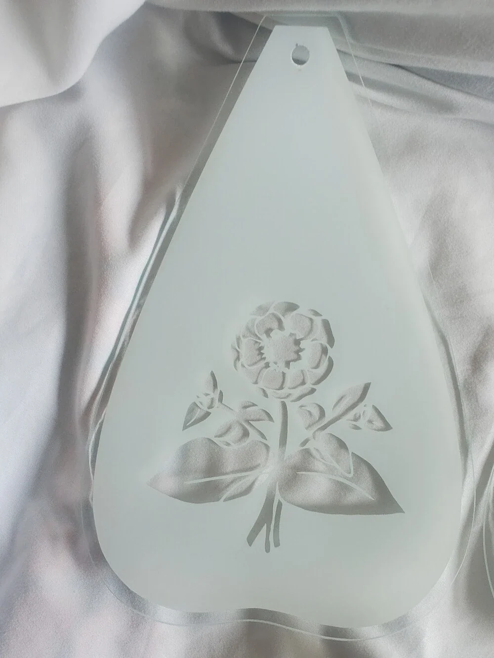 Frosted Glass Floral Vtg Lampshade  Replacement Panels Rose Sunflower, Set Of 6